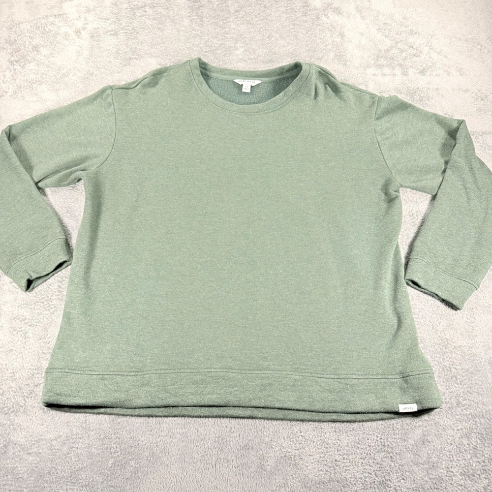 Orvis‎ Mens Classic Collection Crewneck Sweatshirt Soft Sage Green Heather Large